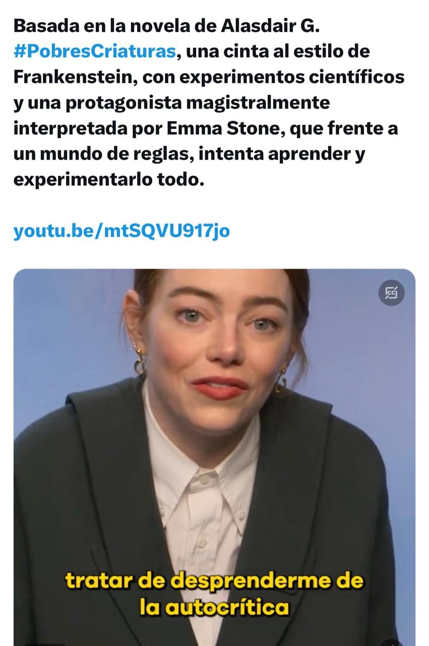 Internautas aplauden la actuación de Emma Stone en Pobres Criaturas