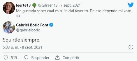 Pokémon favorito de Gabriel Boric