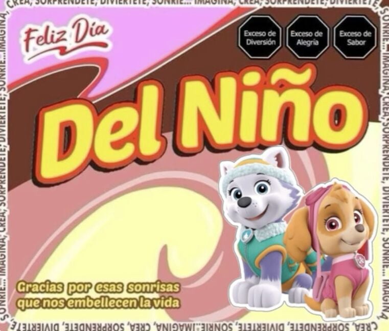 Tarjeta de Paw Patrol para el Día del Niño Skye y Everest
