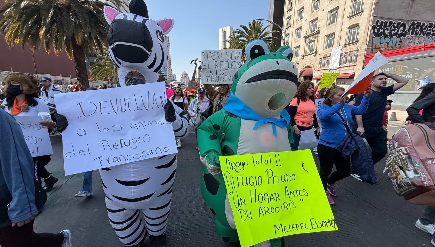Protesta por el desalojo del Refugio Franciscano.