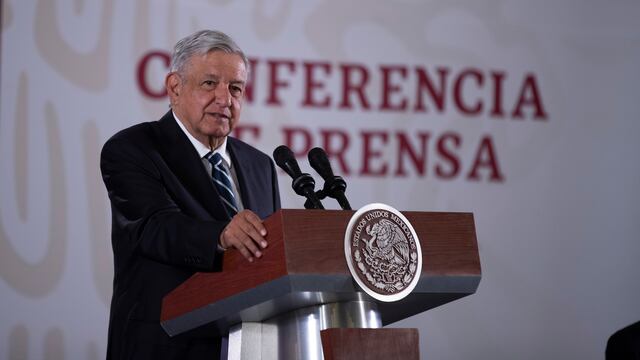 El presidente López Obrador en conferencia de prensa.