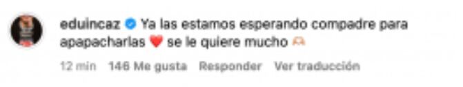 Eduin Caz reacciona a la feliz noticia de paternidad de su compadre El Yaki