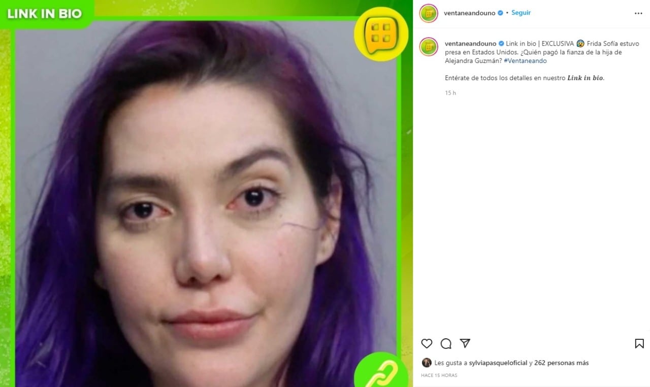 Sylvia Pasquel da like a foto de Frida Sofía arrestada