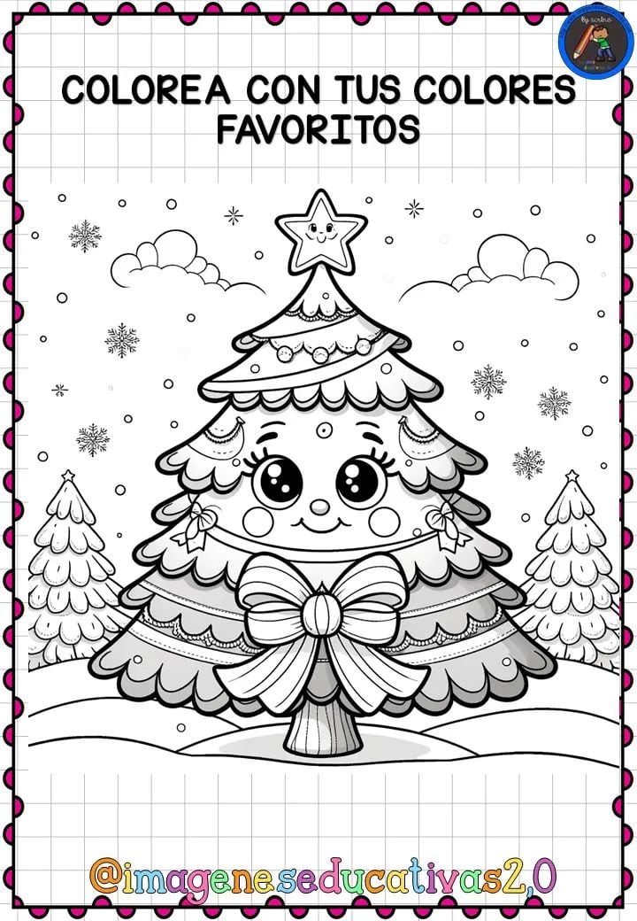 Dibujos de árbol de Navidad para colorear