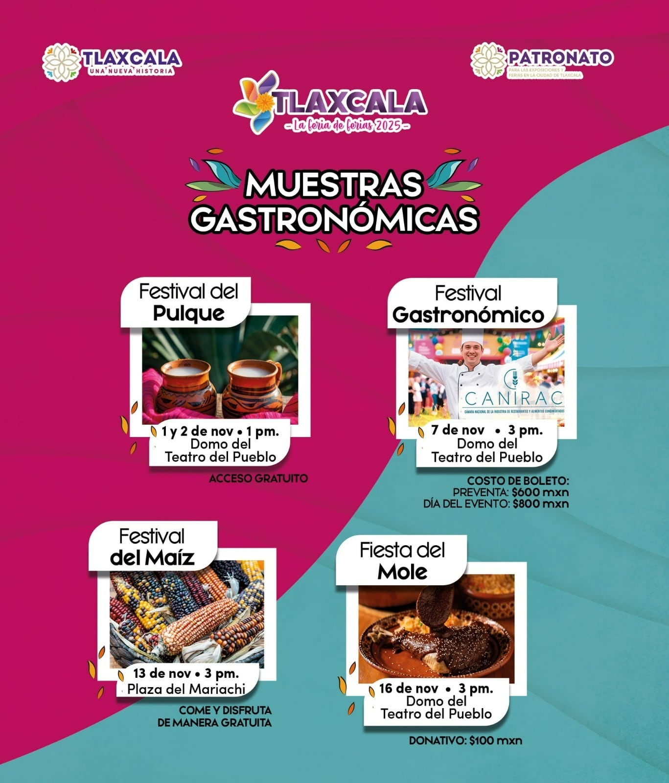 La Feria de Tlaxcala 2025 invita a disfrutar de su sabor más auténtico con festivales dedicados al pulque, maíz, mole y paella