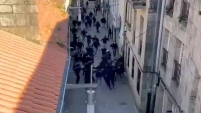 Aficionados pelea campal en Pontevedra