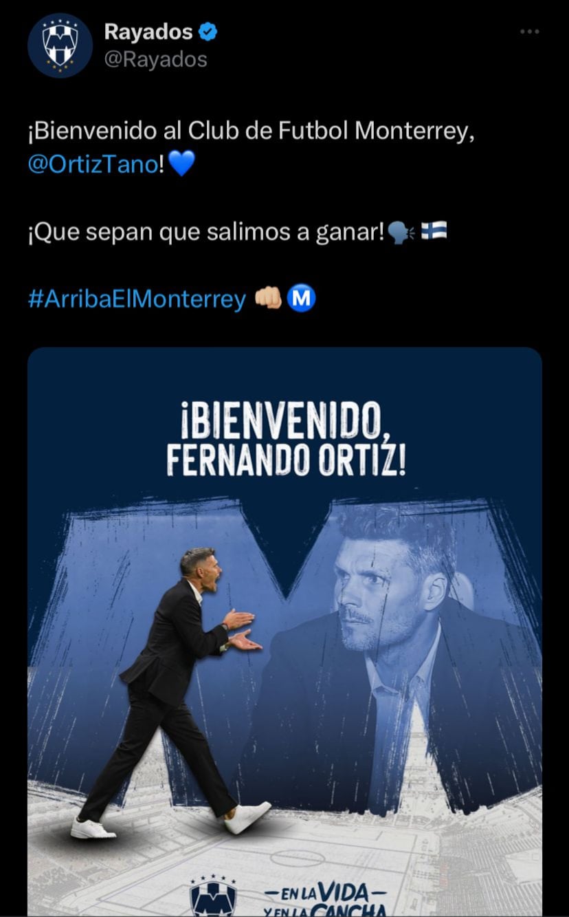 Rayados de Monterrey anunció la llegada de Fernando Ortiz como nuevo técnico del equipo.