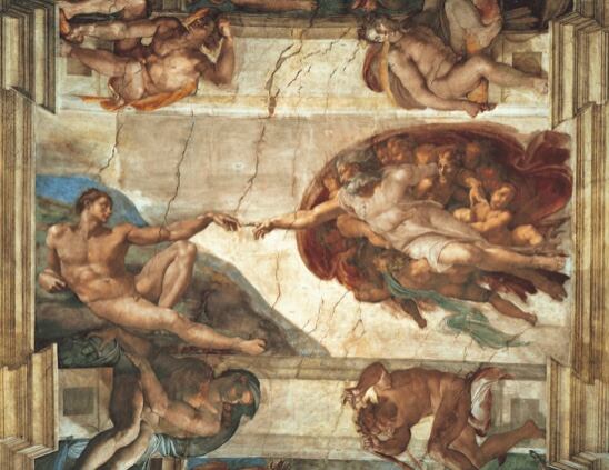 Miguel Ángel. “La creación de Adán”; Capilla Sixtina, circa 1511.