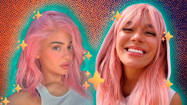 Kylie Jenner impone como Karol G la moda del cabello rosa