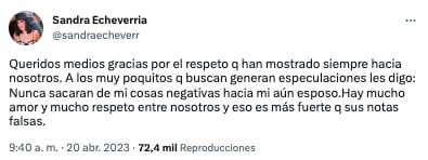 Sandra Echeverría aún llama esposo a Leonardo de Lozanne