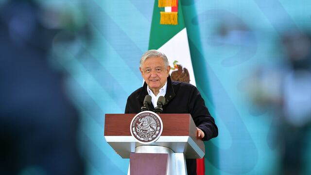 Andrés Manuel López Obrador, presidente de México, en conferencia de prensa matutina en Sonora