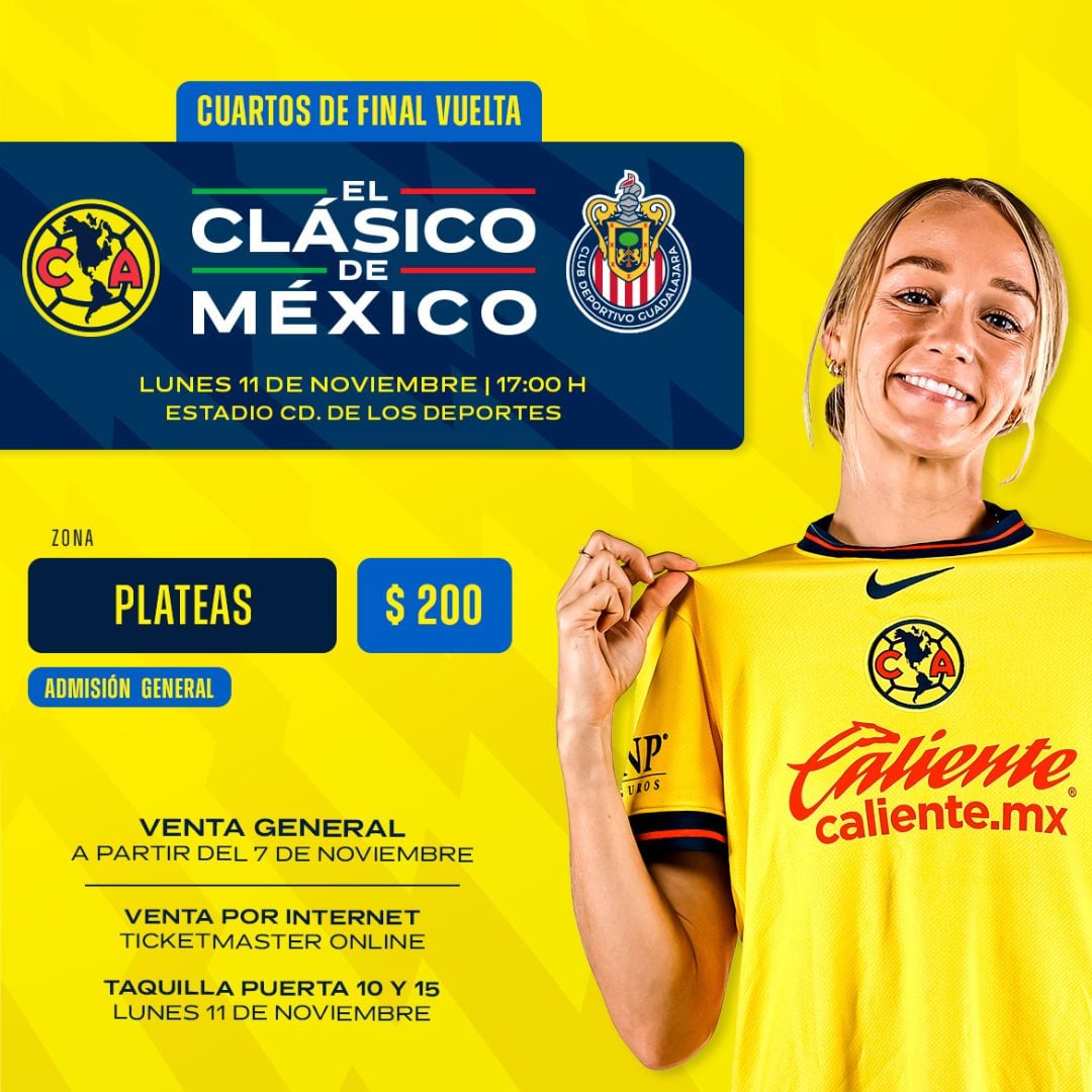 Boletos para el América vs Chivas Femenil.
