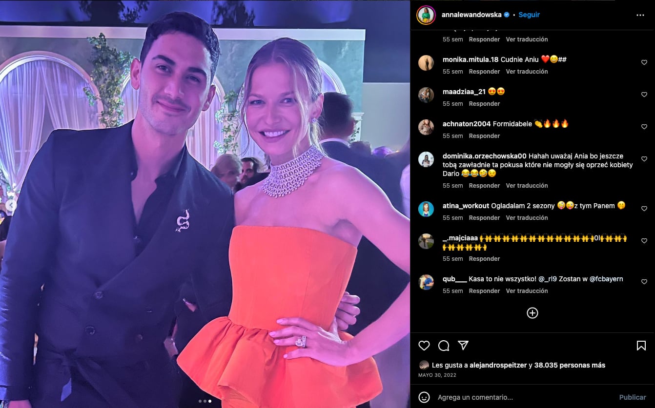 Anna Lewandowska, esposa de Robert Lewandowsk, con Alejandro Speitzer