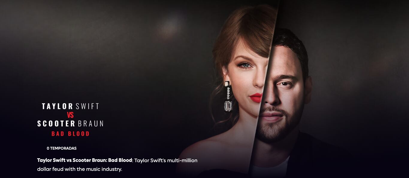 Estreno del documental Taylor Swift vs Scooter Braun: Bad Blood en Max