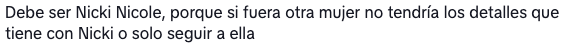 Usuario asegura que la novia de Peso Pluma es Nicki Nicole.