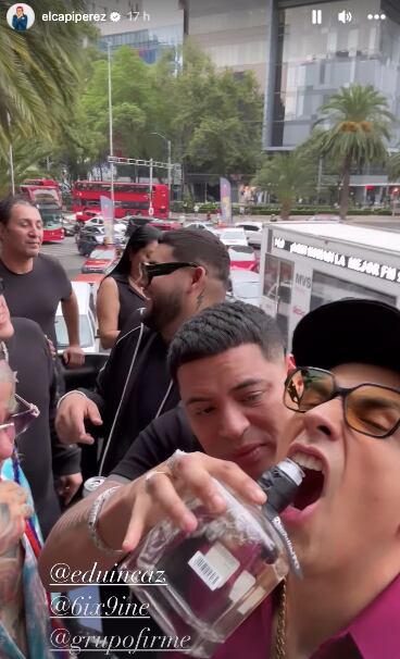 El Capi Pérez se va de peda con Grupo Firme y 6ix9ine