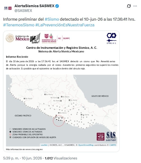 Sismo hoy: temblor en San Marcos, Guerrero; se sintió en CDMX