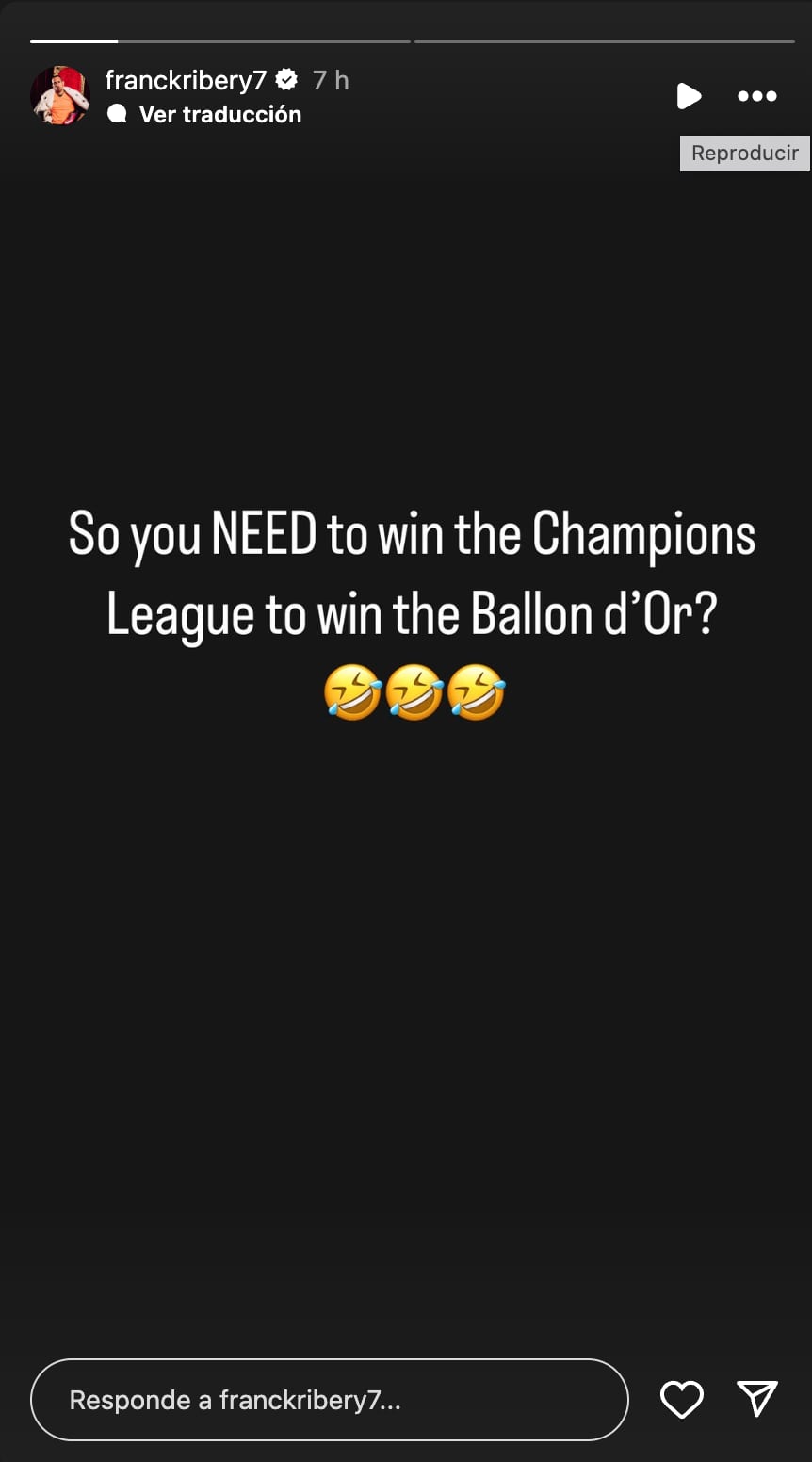 Frank Ribéry contesta a Cristiano Ronaldo.