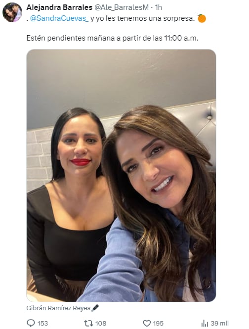 Sandra Cuevas y Alejandra Barrales tienen una "sopresa" de color naranja