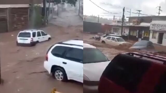 Tormenta en Nogales, Sonora, deja impresionantes inundaciones; agua arrastró vehículos