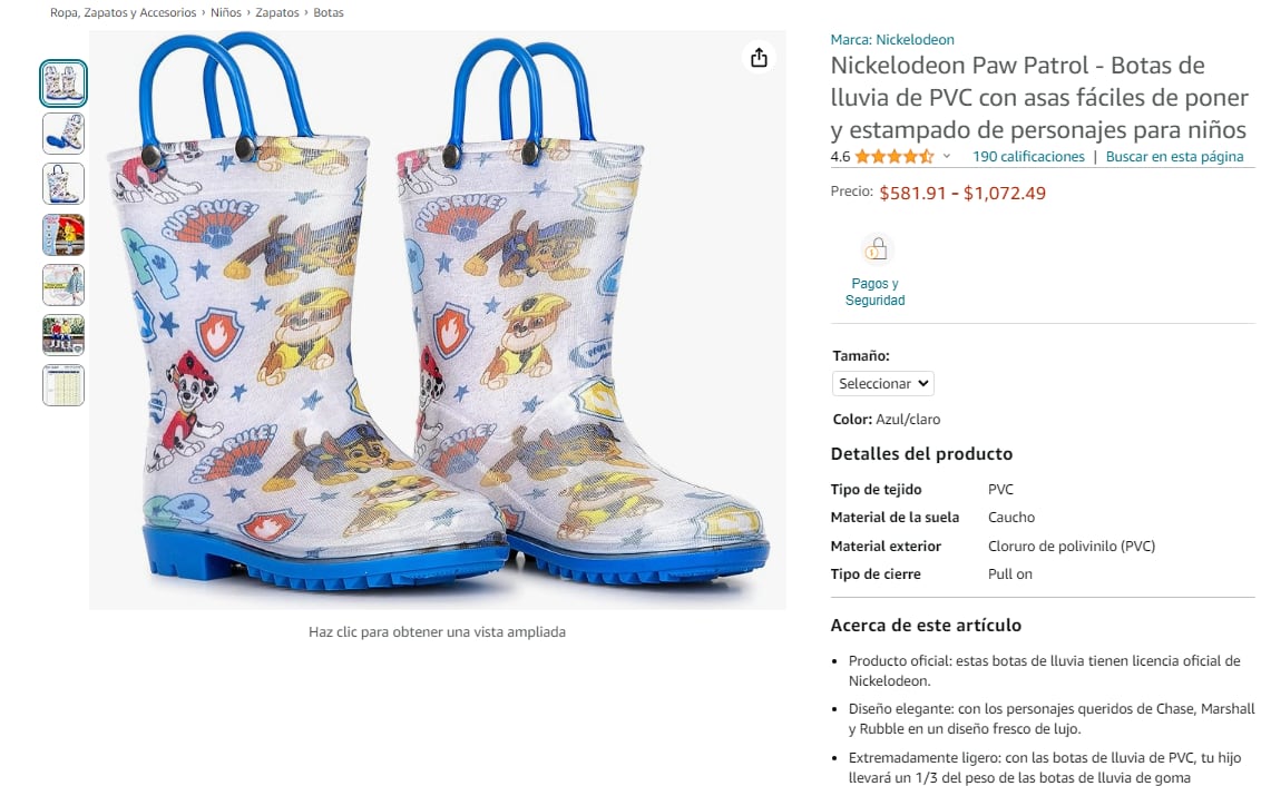 Botas de lluvia de Paw Patrol