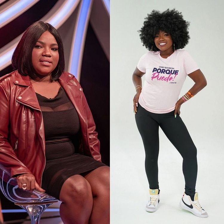 Chiky Bombom antes y después de bajar de peso.