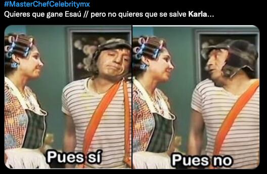 Meme de Karla Sofía Gascón en MasterChef Celebrity.