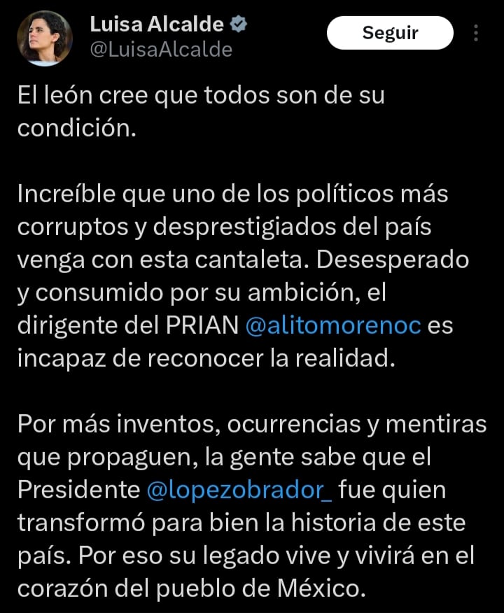 Luisa Alcalde en X