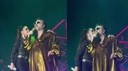 VIDEO: El beso de Lucero a Manuel Mijares en concierto dejó en shock hasta a su hija