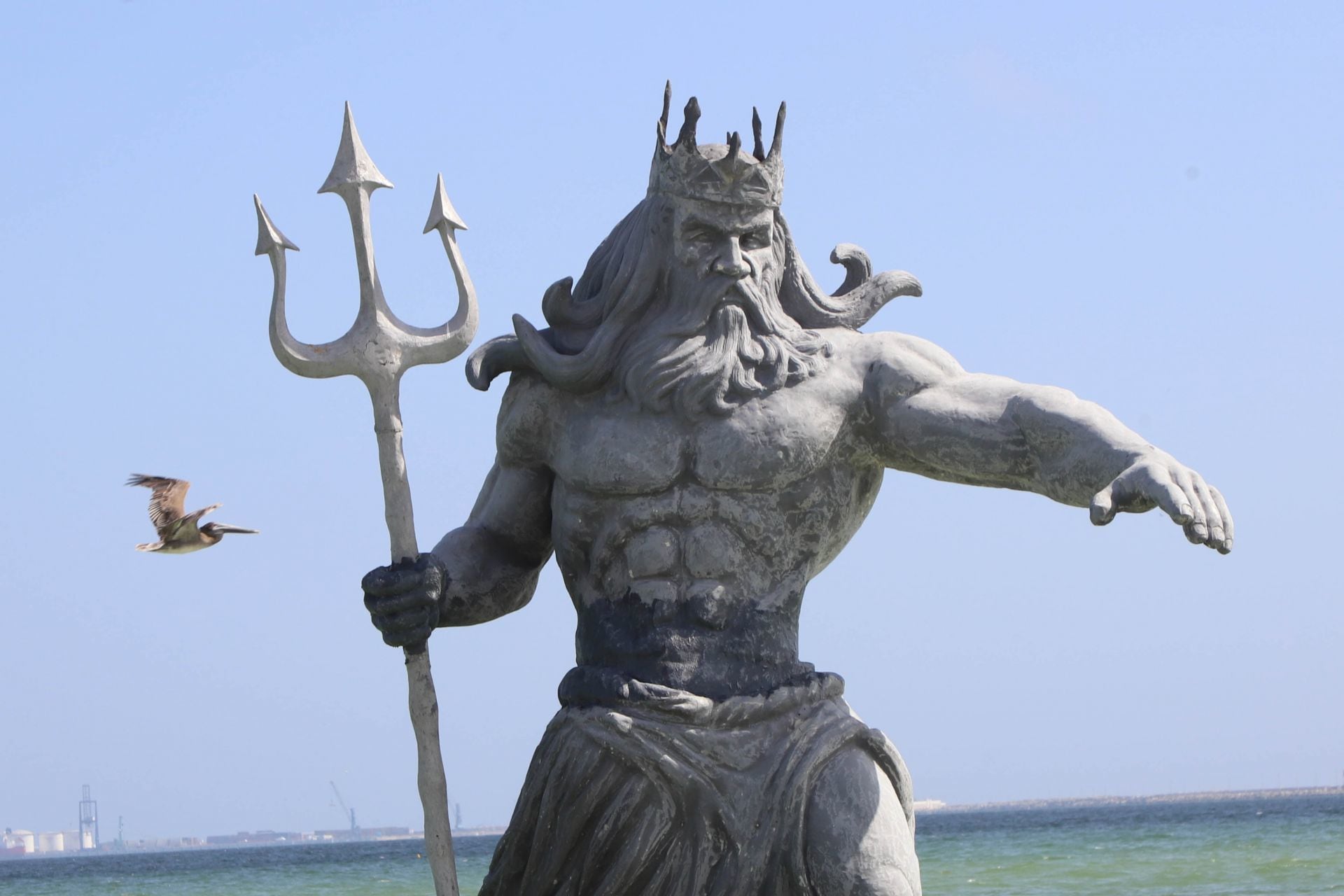 Estatua de Poseidón, en Progreso, Yucatán