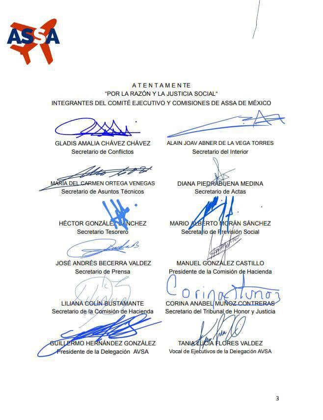 Pronunciamiento contra Secretaria General de ASSA