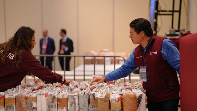 Mario Delgado, dirigente nacional de Morena, durante el proceso de recepción de papeletas del levantamiento de la encuesta