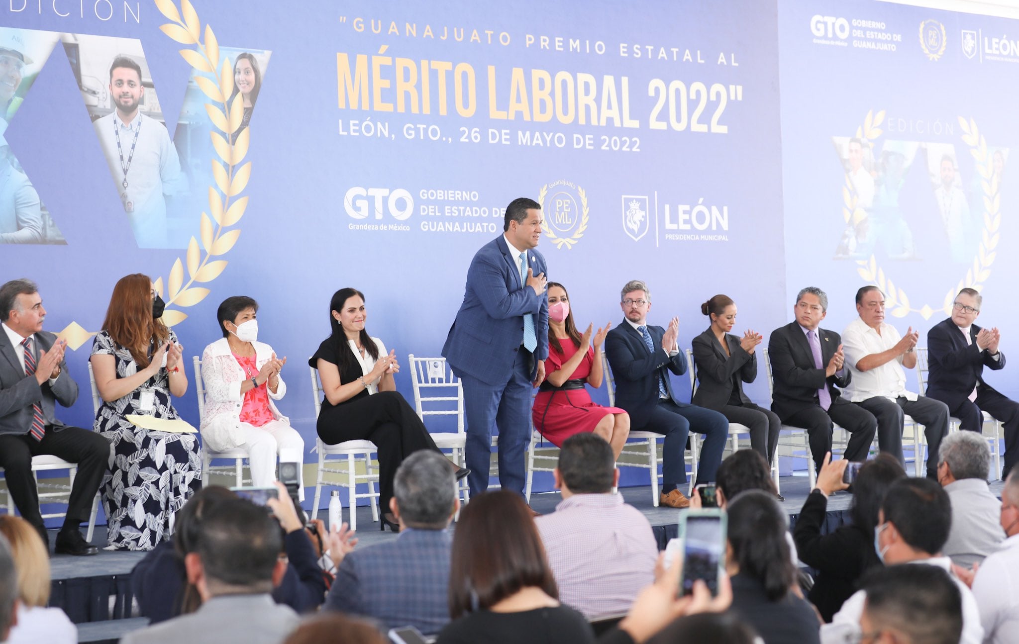 Diego Sinhue en el Premio Estatal al Mérito Laboral 2022