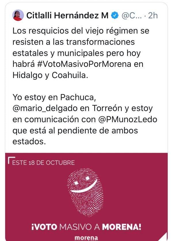 Tuit de Citlalli Hernández