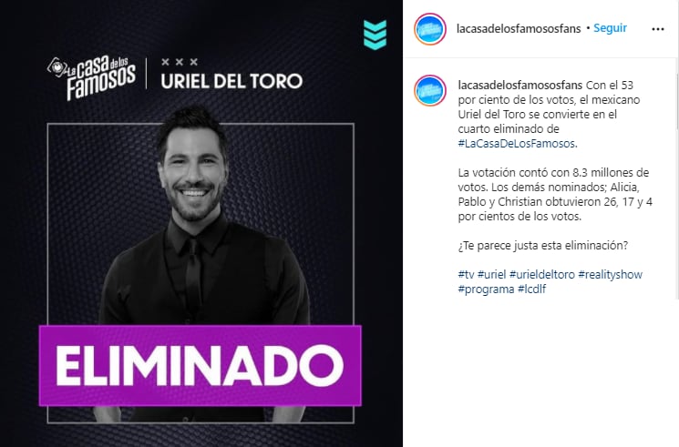 Uriel del Toro es eliminado de 'La Casa de los Famosos'.