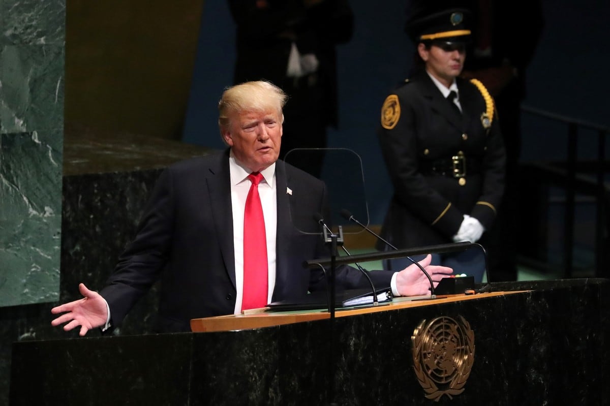 Habla el primer mandatario de Estados Unidos, Donald Trump, en las Naciones Unidas.