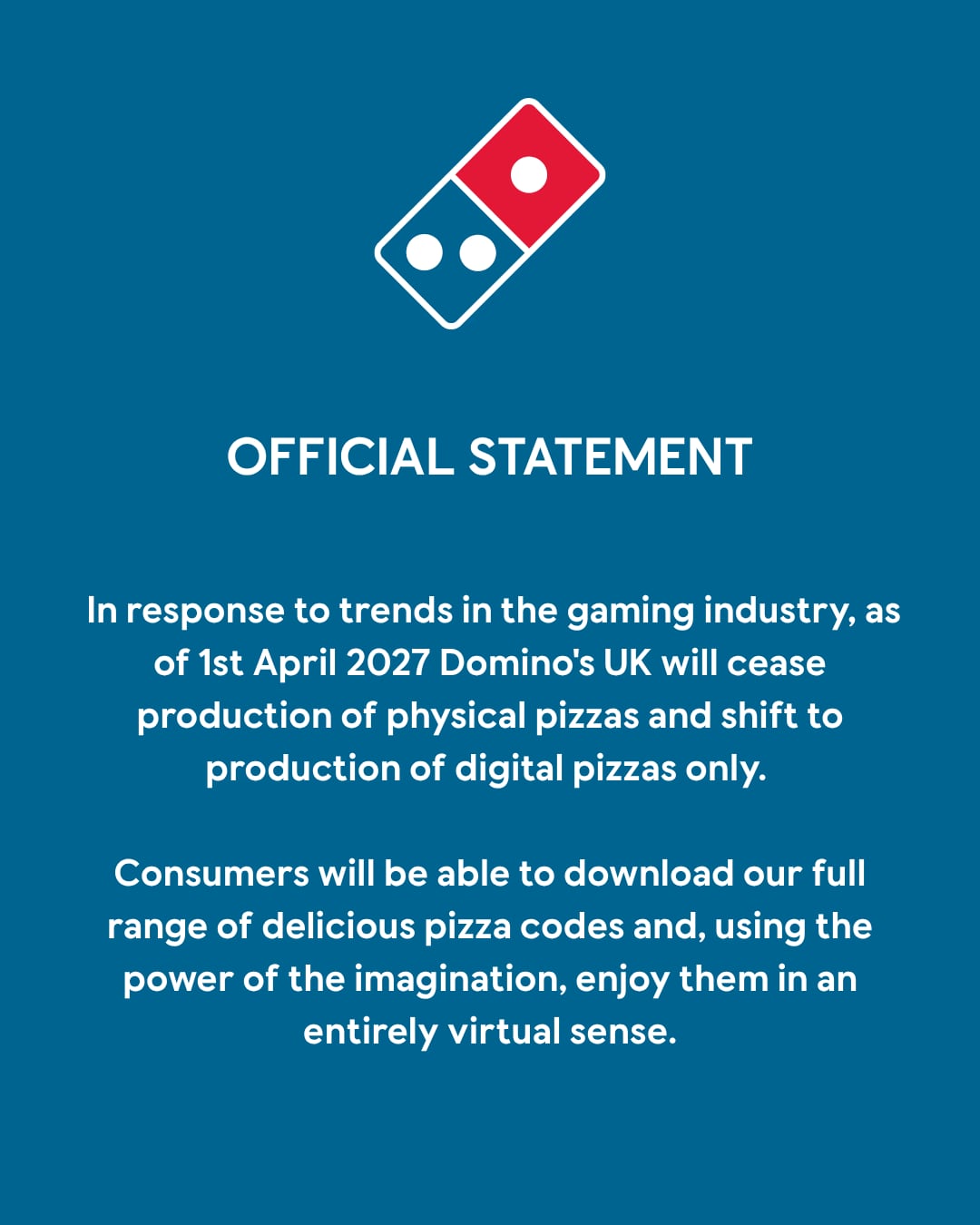 Comunicado de Domino's Pizza por videojuegos de PlayStation