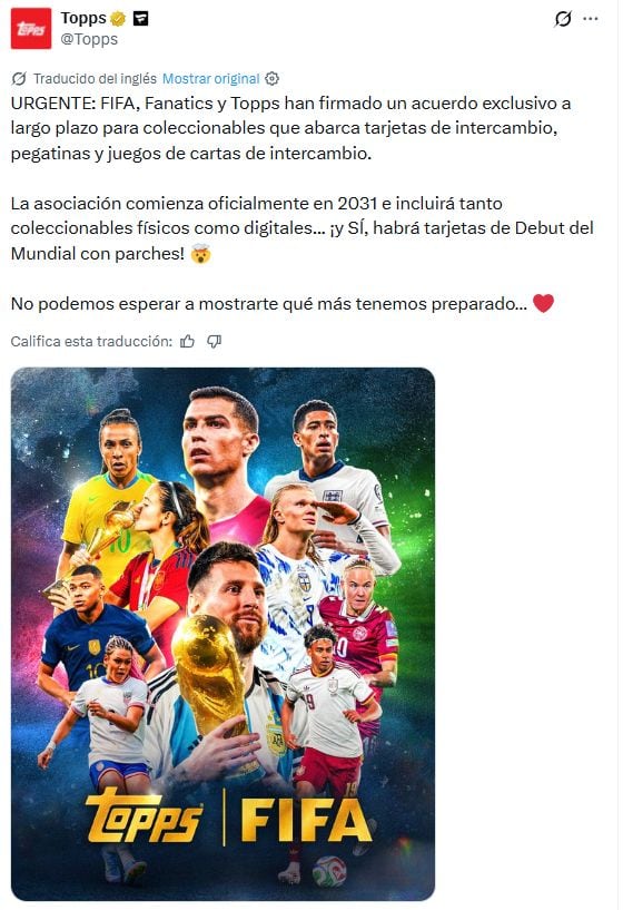 Se acaba una era: FIFA romperá con Panini tras el Mundial 2030.