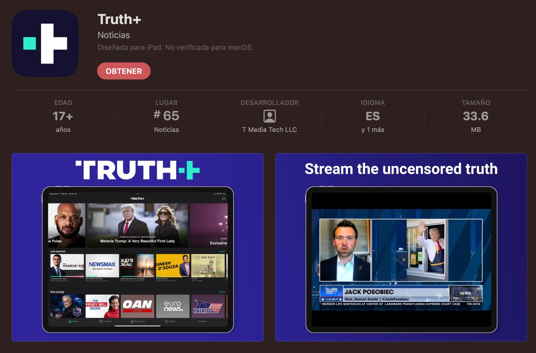 Truth+, la nueva plataforma de streaming de Donald Trump