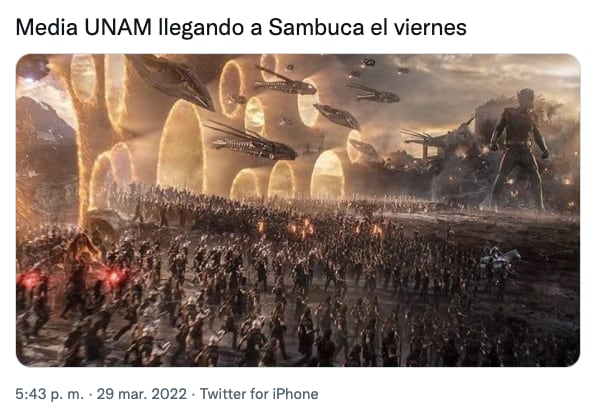 Meme por inauguración de Sambuca Copilco