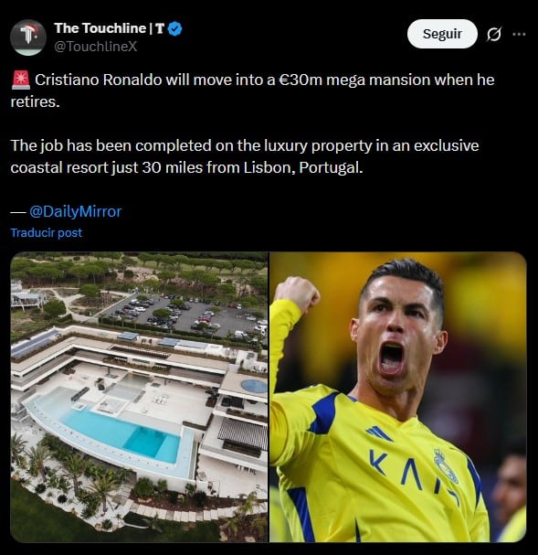 La lujosa mansión en la que vivirá Cristiano Ronaldo