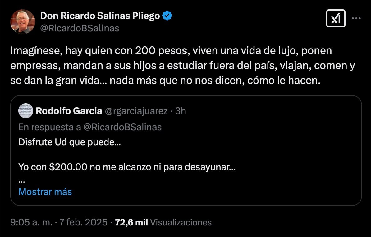 Ricardo Salinas Pliego se lanza contra la UNAM, los 200 pesos de AMLO y Morena antes de irse de vacaciones