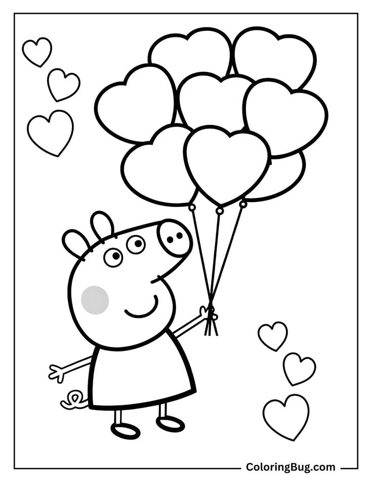 Dibujos de Peppa Pig de graduación para colorear
