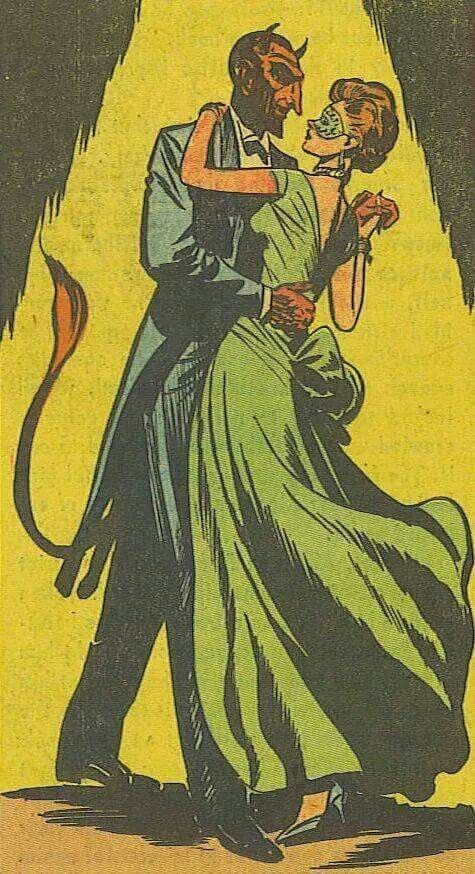 El diablo bailando con una mujer
