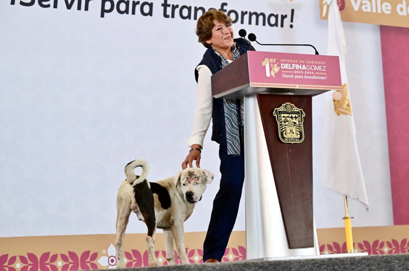 Delfina Gómez en su primer informe de gobierno