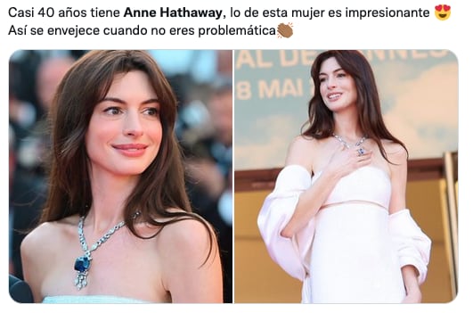 Anne Hathaway y su juventud en el Festival de Cannes 2022.