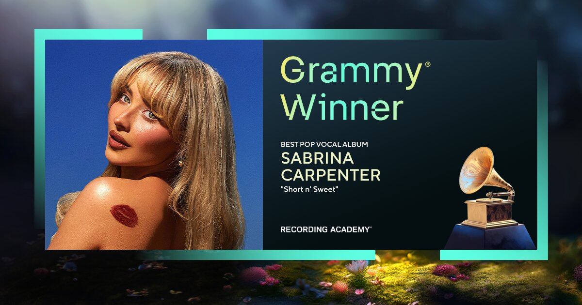 Sabrina Carpenter, ganadora Premios Grammy 2025