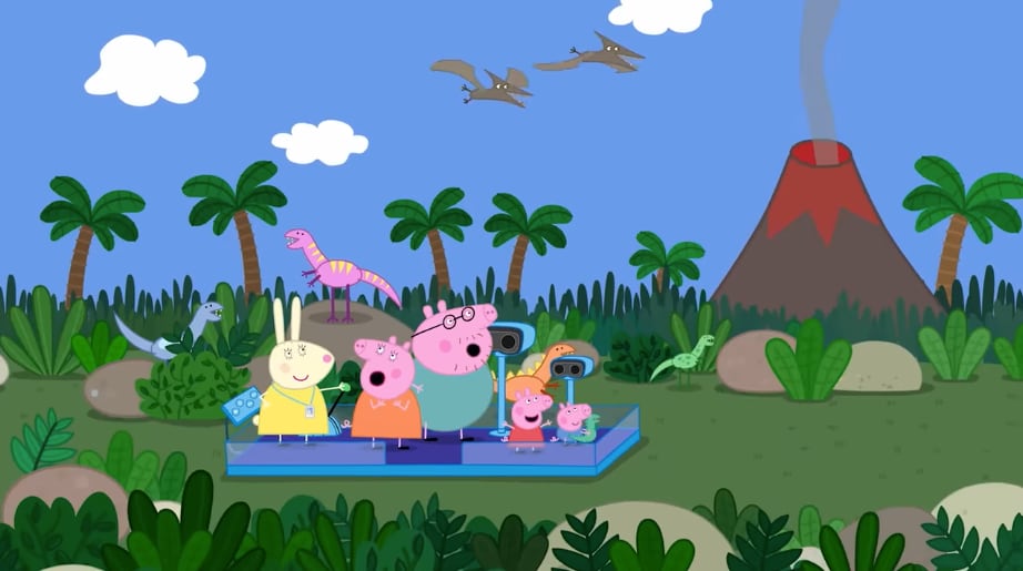 Peppa Pig por el Día de Dibujar un Dinosaurio