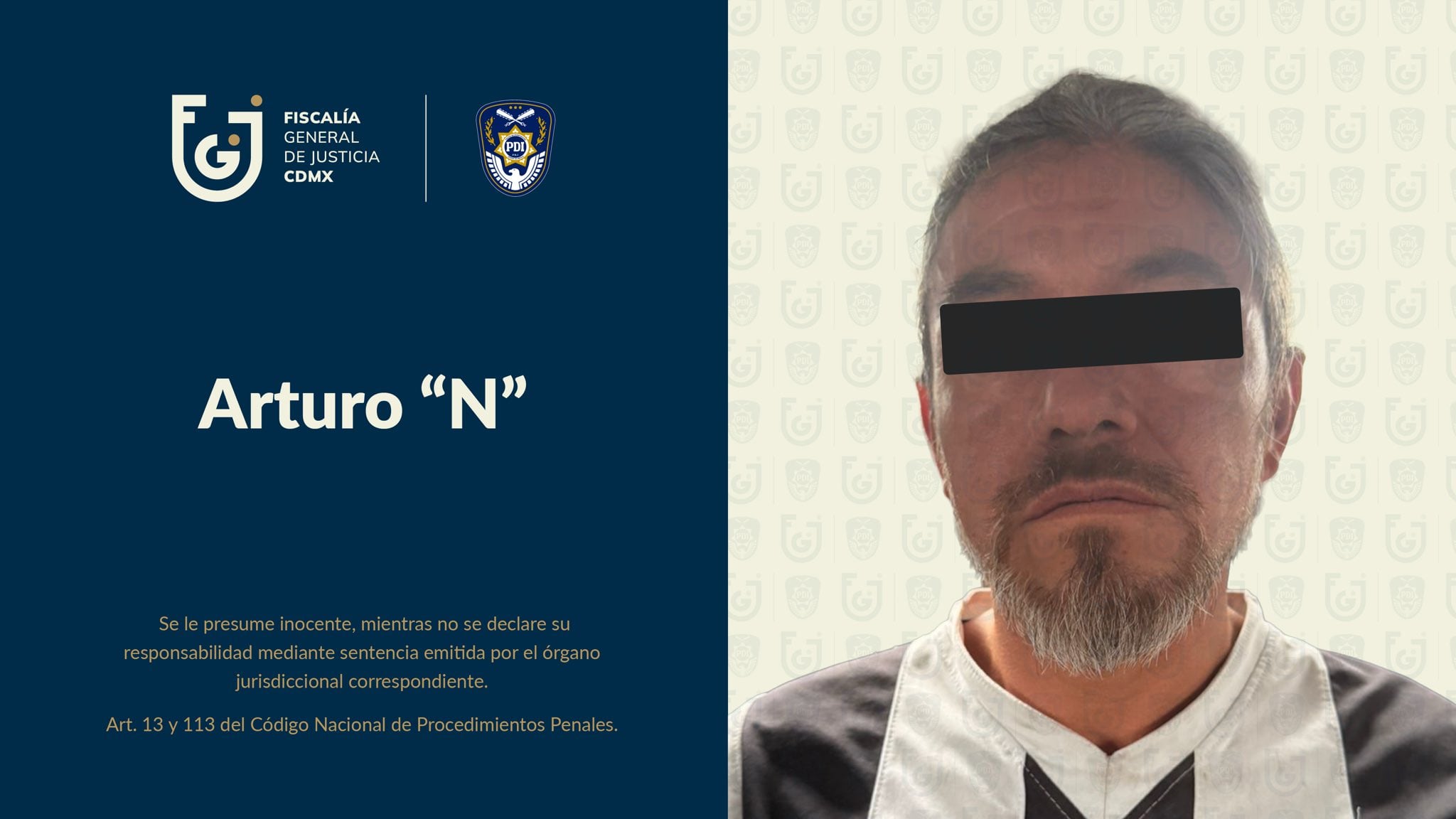 Fiscalía de la CDMX informa la detención del transfeminicida Arturo Castillo.