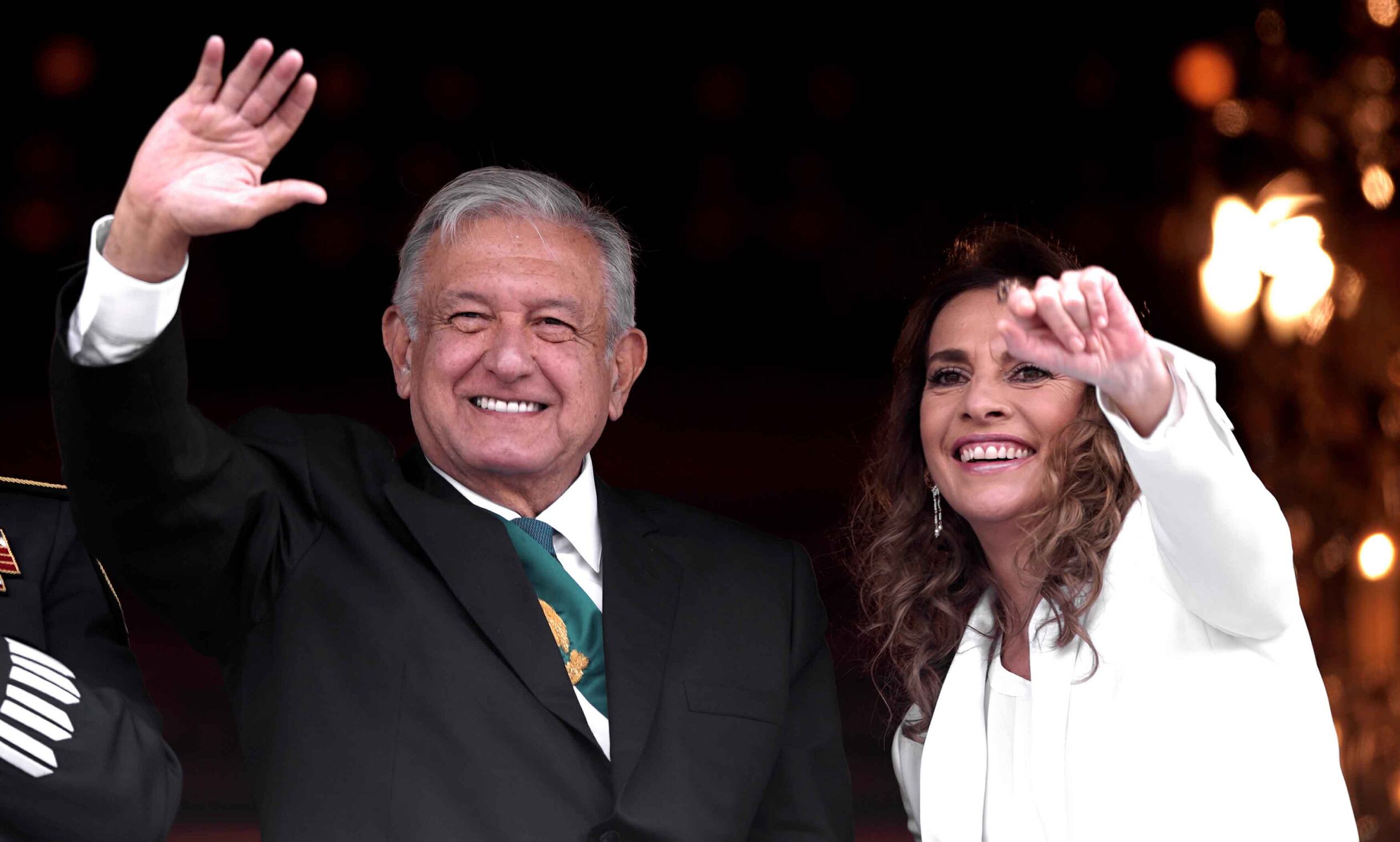 El presidente Andrés Manuel López Obrador, durante el Desfile Cívico Militar
